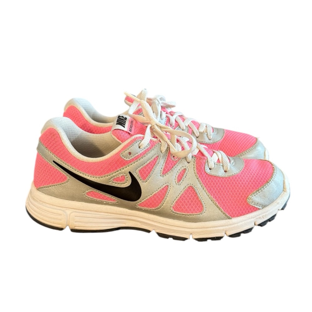 Nike Revolution 2 Pink and White Sneakers with Breathable Mesh Youth Size 7